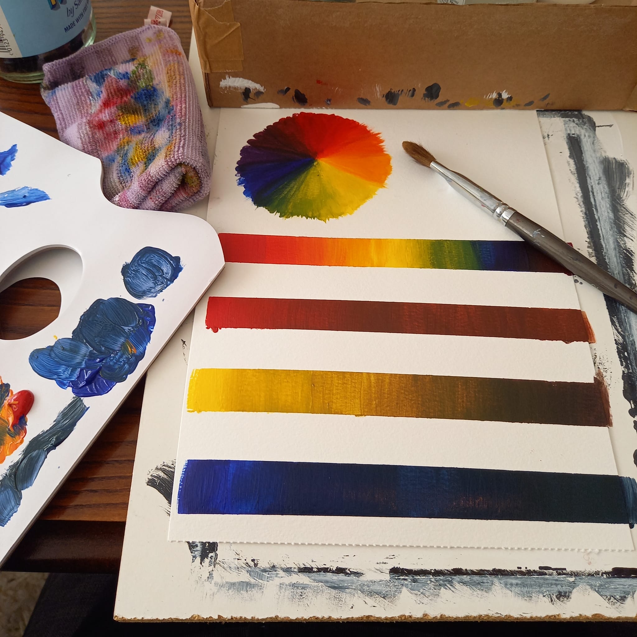Colour wheel and intensity for primary colours